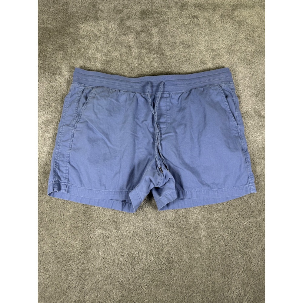 Orvis Mens XXL Blue Elastic Waist Drawstring Casual Cotton Blend Shorts 5 Inseam